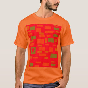 Block shapes lime green and orange T-Shirt