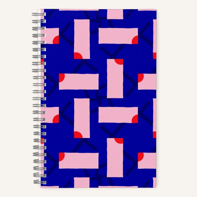 Block Theory Abstract Pink & Blue Notebook (Front)