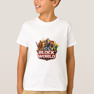 Block World Gamer Squad Design – Colorful Cube Cha T-Shirt