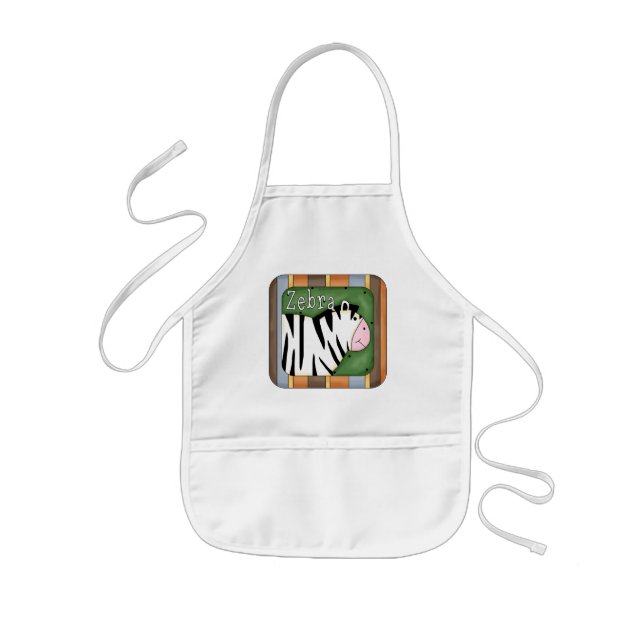 Block Zebra T-shirts and Gifts Kids Apron (Front)