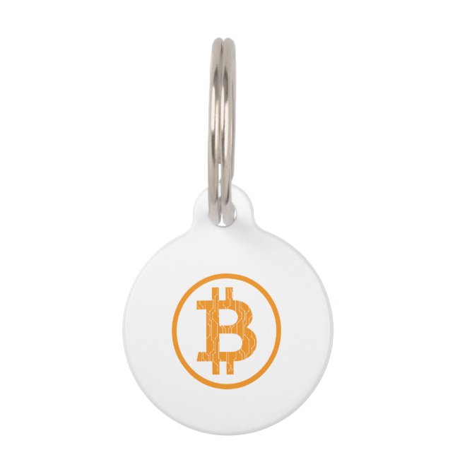 Blockchain Bitcoin Art Geek Gift Idea Pet Tag (Front)