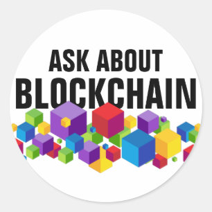 Blockchain Cube Design Classic Round Sticker