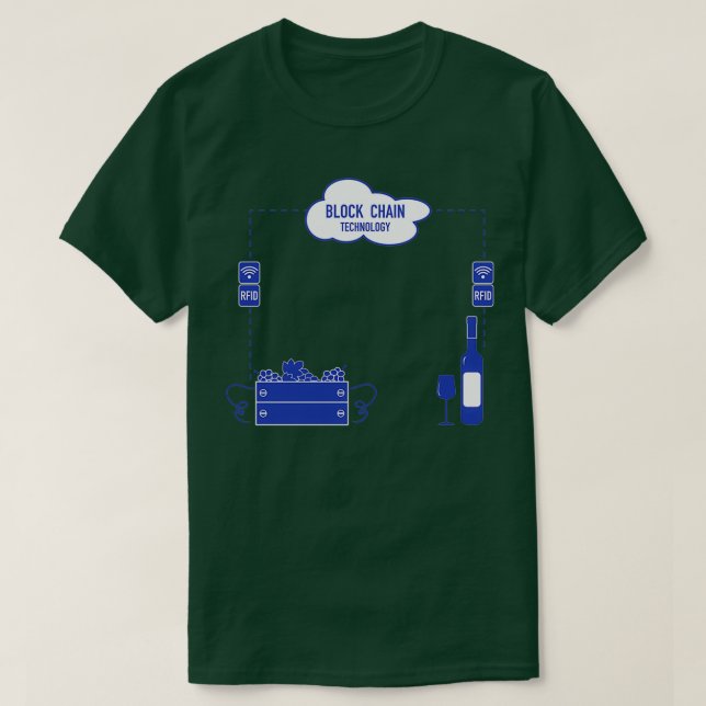 Blockchain RFID technology Winemaking 2 T-Shirt (Design Front)