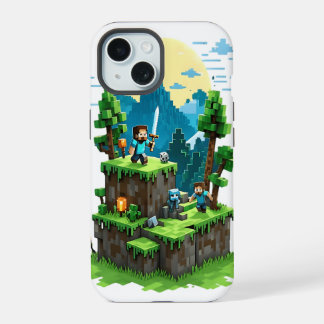 BlockQuest Adventures – Pixel Art iPhone 15 case
