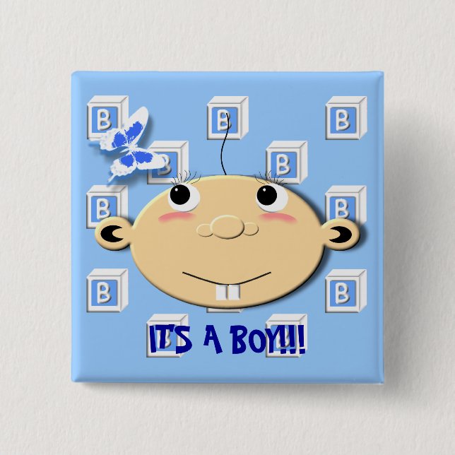 Blocks-Button 15 Cm Square Badge (Front)