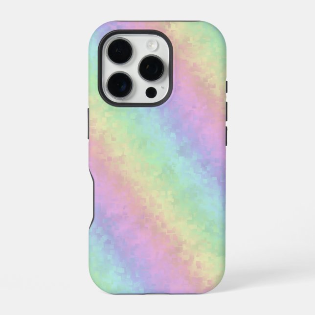 Blocks in Pastel Colours 3D Rainbow Art iPhone Case (Back)