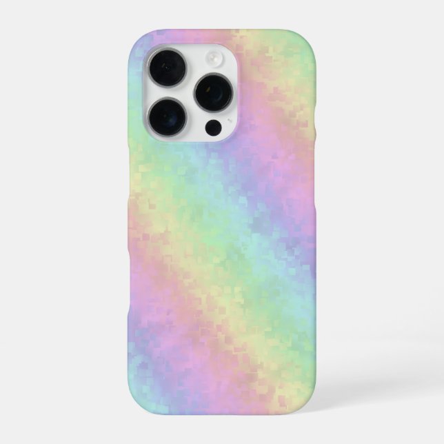 Blocks in Pastel Colours 3D Rainbow Art iPhone Case (Back)