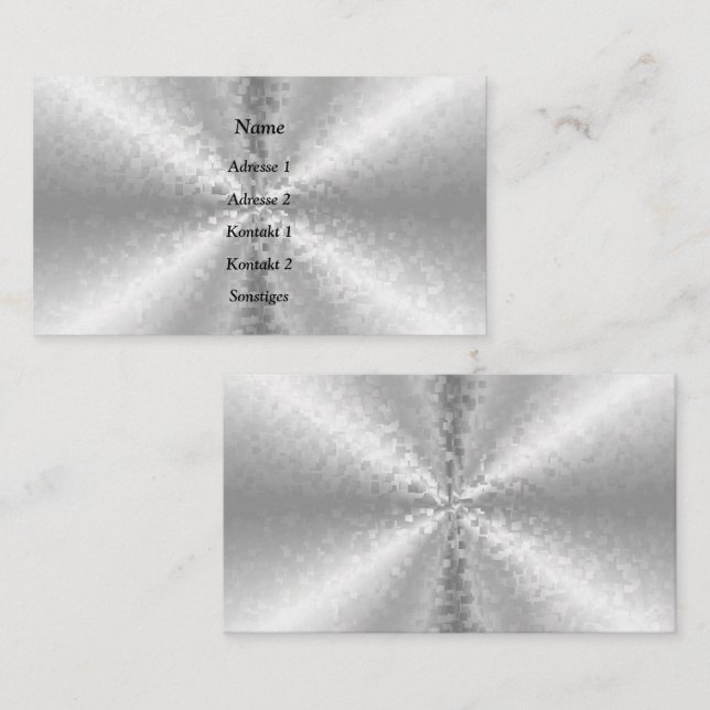 Blocks in Silver, 3D Rainbow Business Card (Front/Back)