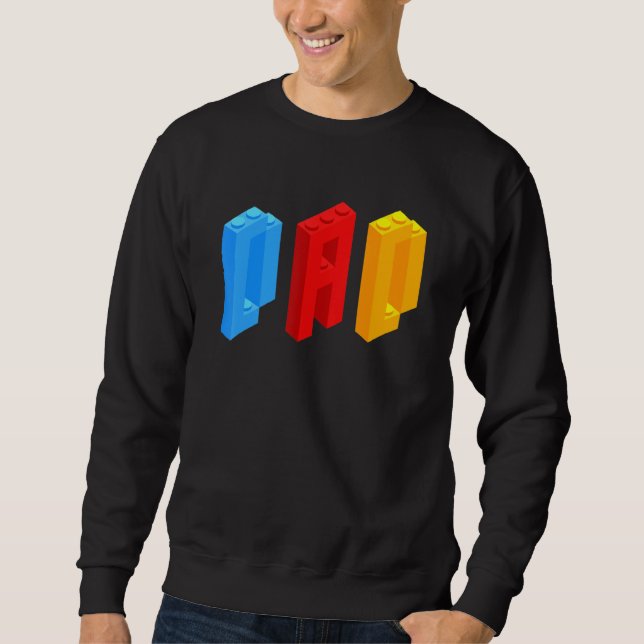 Blocks Master  Dad Brick Builder  Cool Builder Dad Sweatshirt (Front)