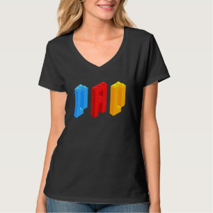 Blocks Master  Dad Brick Builder  Cool Builder Dad T-Shirt