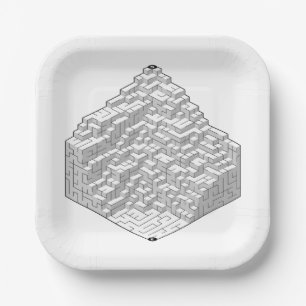 Blocks Maze Puzzle  Paper Plate