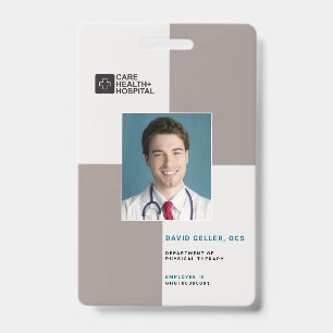 Blocks Medical Staff ID + Barcode   Vertical Badge