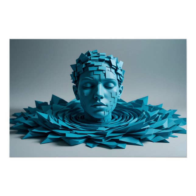 Blockscape Water Portrait Poster (Front)