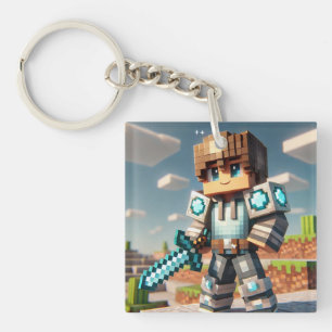 Blockstyle Dark Dragon Diamond Sword Key Ring
