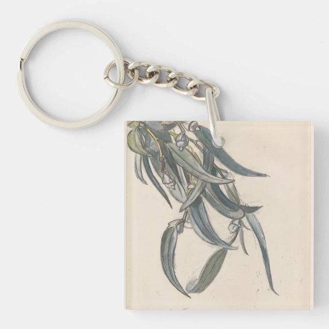 Bloeiende tak van een eucalyptus  key ring (Front)