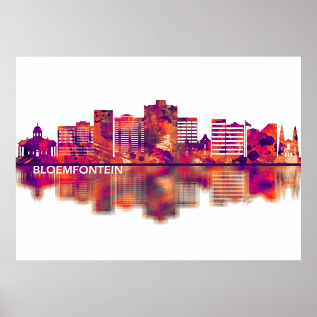 Bloemfontein South Africa Skyline Poster (Front)