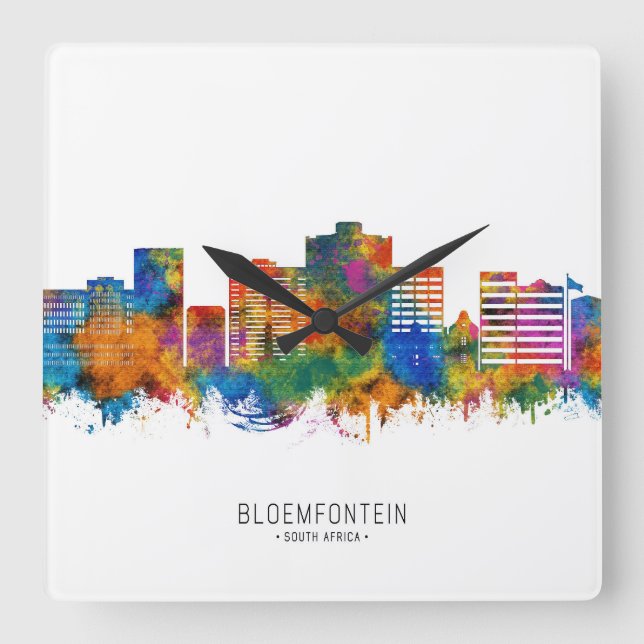 Bloemfontein South Africa Skyline Square Wall Clock (Front)