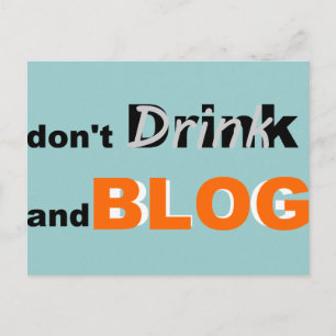 Blog quotes drink and blog postcard