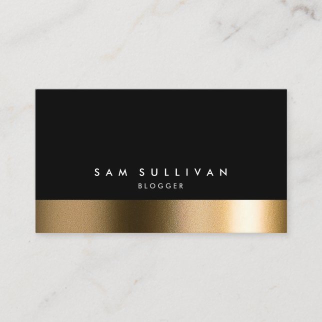 Blogger Bold Black Gold Business Card (Front)