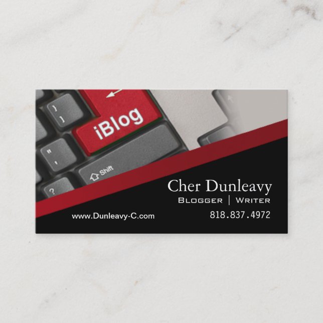 Blogger Journalist News Writer WordPress Blog Business Card (Front)
