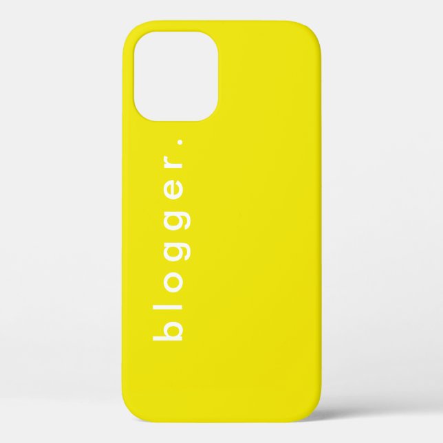 Blogger Vibrant Yellow Simple Modern Business Case-Mate iPhone Case (Back)