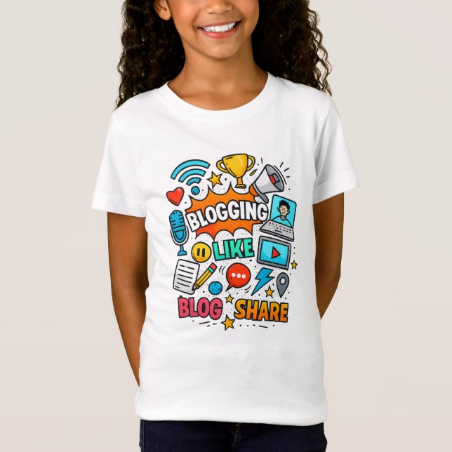  Blogging Graphic T-Shirt – Fun & Playful Design (Front)