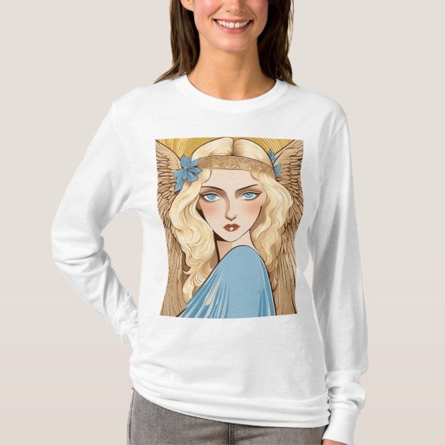 Blond Angel Art Noveau T-Shirt (Front)