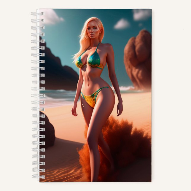 Blond beautiful girl hendricks posing Notebook (Front)