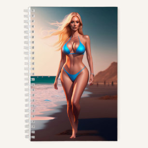 Blond beautiful girl hendricks walking Notebook