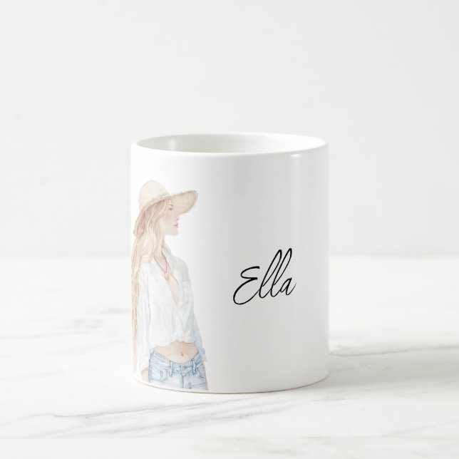 Blond Female Jeans Coffee Mug (Center)