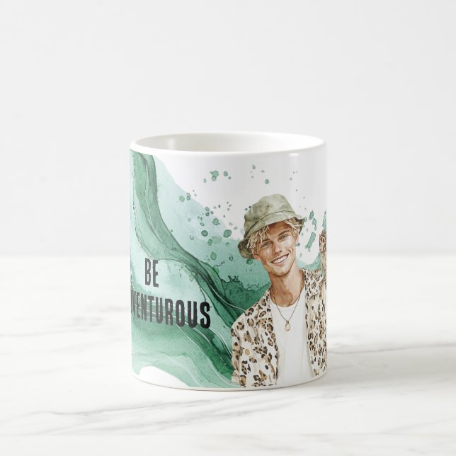 Blond Guy with Monkey Coffee Mug (Center)
