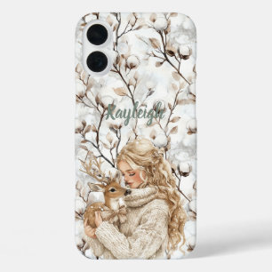 Blond Hair Girl with Deer   iPhone 16 Plus Case