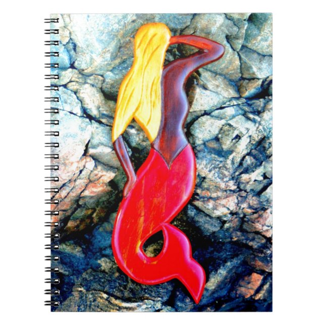blond mermaid in red spiral notebook (Front)