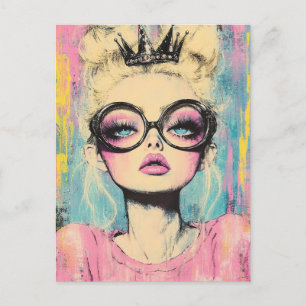 Blond Queen With a Tiny Crown Postcard