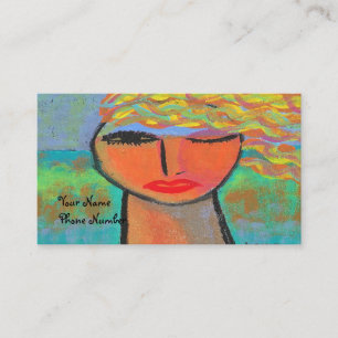 Blonde Abstract Portrait of a Woman Business Card