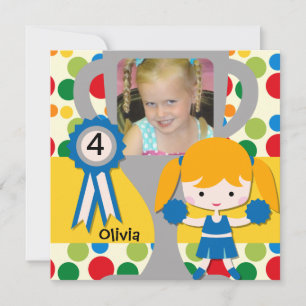 Blonde Add Photo Custom Cheerleader Invitations