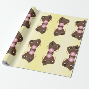 Blonde Afro, Popping Pink BubbleGum Wrapping Paper
