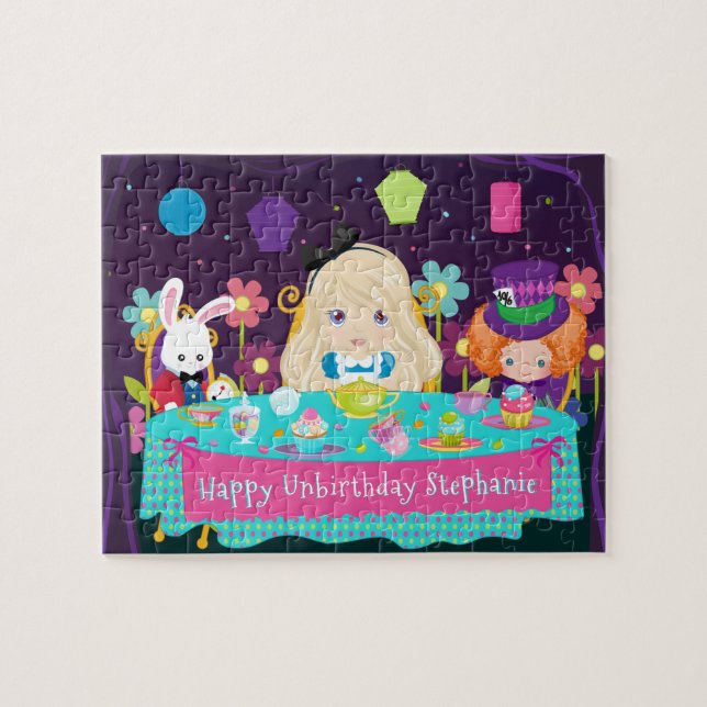 Blonde Alice Tea Party Jigsaw Puzzle (Horizontal)