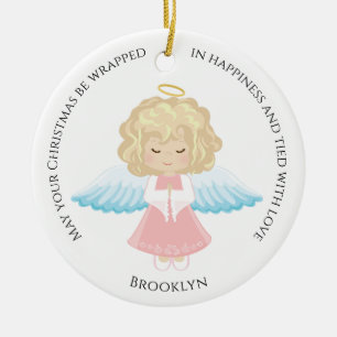 Blonde Angel Ceramic Ornament