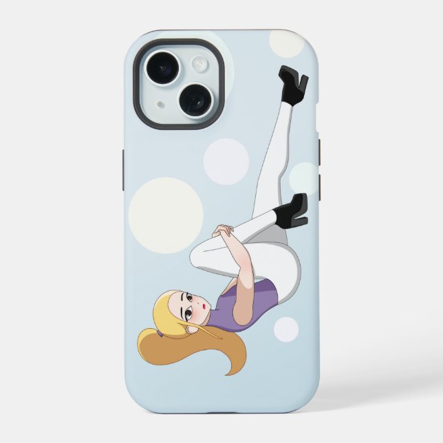 Blonde Anime Girl iPhone 15 Case (Back)
