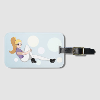 Blonde Anime Girl Luggage Tag