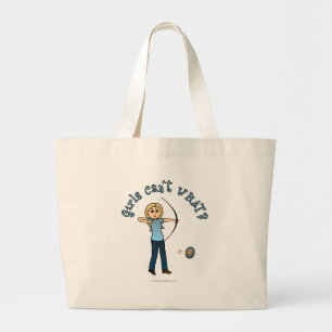 Blonde Archery in Blue Large Tote Bag
