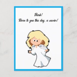 Blonde Baby Angel, Christmas Cartoon for Holidays Holiday Postcard