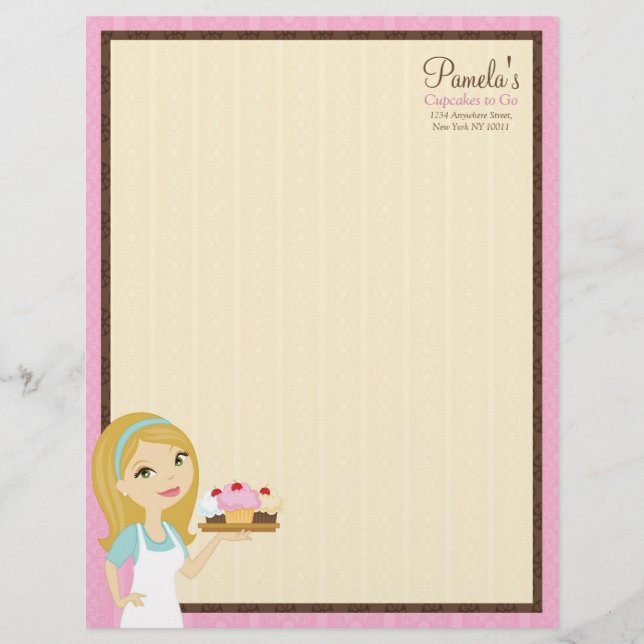 Blonde Baker Cupcake D12 Letterhead 4 (Front)