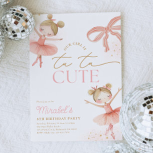 Blonde Ballerina Birthday Invitation