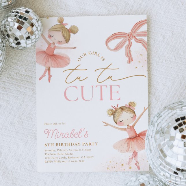 Blonde Ballerina Birthday Invitation (Creator Uploaded)