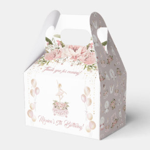 Blonde ballerina blush pink ballet birthday party favour box