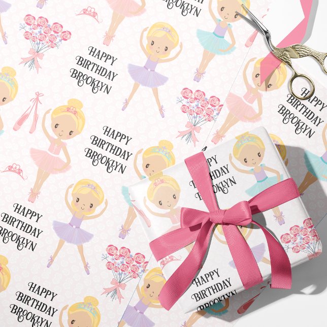Blonde Ballerina Personalised Wrapping Paper (Creator Uploaded)