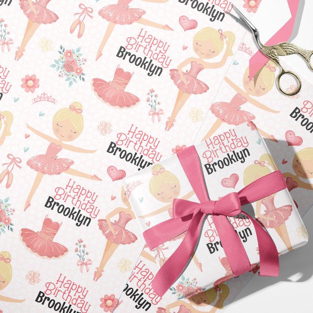 Blonde Ballerina Personalised Wrapping Paper (Creator Uploaded)