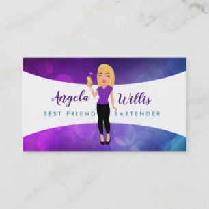 Blonde Bartender Logo Business Cards